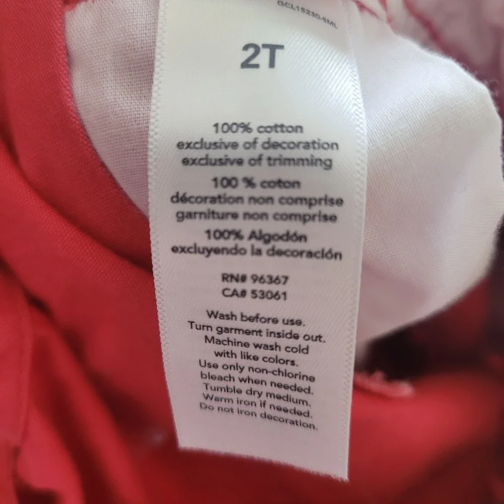 OshKosh Bgosh Kids Red Cotton Vestbak Shortalls Overalls Size 2T OSH11771-SML